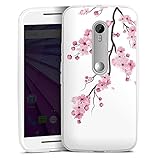 DeinDesign Silikon Hülle kompatibel mit Motorola Moto G3 Case transparent Handyhülle Kirschblüten Jap