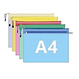 Dokumententasche A4, Zip Beutel Wasserdichtes Mesh-Design Enthält Zwei Reißverschlüsse, Die Zum Aufbewahren Von Dokumenten Papier Kosmetik Und Reiseutensilien (5 Stücke,A4)