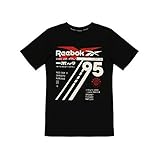 Reebok Mädchen Camiseta Big Vector Glass Kurzärmeliges T-Shirt, schwarz, L