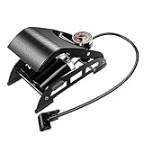 FUJGYLGL Doppelzylinder Fußluftpumpe,Fahrradstandpumpe mit Präzisions-Manometer Hochdruck Pedal Inflator,bewegliche Fuß Air Mercury Fahrrad-Reifen-Bump