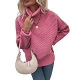 ZYHOOD Damen Dicker Pullover Rollkragenpullover Warme Winter Grobstrickpullover Zopfmuster Casual Elegante Strickpullover Frauen Einfarbig Gestrickt Pulli Oberteile Pullover Tops Rollkragenp
