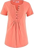 Damen Flammgarn-Shirt mit kurzen Ärmeln, 299441 in Mandarine 40/42