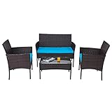 BJYX Gartenlounge Gartenmöbel Gartenset Set 4 Stück Gartenank Gartenstühlen Gartentisch Loung