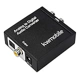 kwmobile Analog zu Digital Audio Konverter - Analog auf Digital Wandler - Klinke RCA Stecker zu 2X Ausgang Toslink/SPDIF Koaxial Cinch - Audiow