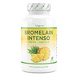 Bromelain Intenso - 750 mg (1800 F.I.P) - 120 magensaftresistente Kapseln (DRcaps®) - Natürliches Verdauungsenzym aus Ananas-Extrakt - Laborgeprüft - Vegan - H