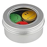 SMILEYBOARD Magnete mit Smiley-Motiven - 60 Emoji Magnete - ø 2,5cm - Je 20x grün, gelb