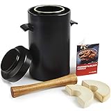 HomeBuddy Einlegtopf mit Gewichten, 3,8 Liter. Keramischer Sauerkrauttopf mit Fermentionsgewichten und Deckel, Funktioniert auch gut als Onggi-Kimchi, zum Einlegen oder für Sauerk