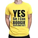 Yes Sir, I Can Boogie Scotland 2021 T-Shirt, Euro 2021 Fußballtrikot Herren Damen Herren Shirt Unisex T-Shirt Retro Top Tees Gr. M, gelb