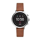 Fossil Damen Digital Smart Watch Armbanduhr mit Leder Armband FTW6014