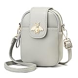 Kleine Crossbody-Taschen für Frauen, Schultertasche, stilvolle Geldbörsen und Handtaschen, Designer-Handy-Geldbörse, grau,