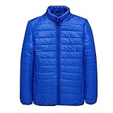 Herrenhemden, Jacke, Kapuzenpullover, einfarbig, Stehkragen, Reißverschluss, Baumwolle, gepolstert, leicht, Sweatshirts, Fitness, Training, Laufen, blau (1), 58