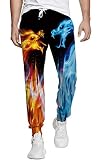 Belovecol Sporthose Herren Sweathose Jogginghose Trainingshose 3D Bunte Jogger Hose M