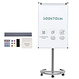 S SWANCROWN Flipchart Whiteboard auf Rollen, Magnetisch und Abwischbar, 100X70