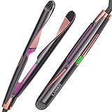 LANDOT Glätteisen Locken und Glätten 2 in 1 Professionell Haarglätter Lockenstab, Turmalin Keramik Ionen Haare Glätten mit Einstellbare Temperatur LCD-Display 130℃-230℃, Curl&Straight Multi-Sty