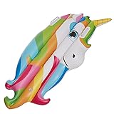 NET TOYS Zauberhafte Einhorn Luftmatratze - Bunt 115 x 55 cm - Süßes Kinder-Wasserspielzeug Wasserliege mit Griffen - Perfekt geeignet für Pool & S