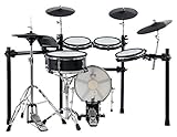 XDrum DD-650 Mesh E-Drum Kit - elektronisches Schlagzeug mit echter HiHat - 14' Snare-Pad und 14' Kick-Pad aus Holz - 720 Sounds, 20 Preset- und 20 User-Kits - inklusive Rack - Black Spark