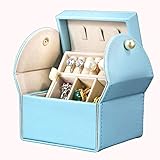 Yiwen PU-Material Schmuckkasten,Exquisite tragbare Halskette Ohrringe Ringbox mit Perlenknöpfen Schmuckkästchen schmuckkoffer Jewelry Box Schmuckbox schmuckschatulle Schmuck Organizer schmuckschrank