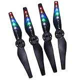 Colcolo Geräuschartige Schnellspanner Propeller LED Licht Flash Propeller für DJI Mavic Luft, 4 Stück, CW CCW