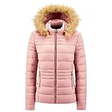 GFGHH Damen Daunenjacke Warm Trenchcoat Mit Kapuze Abnehmbarer Kunstpelzkragen Winterjacke Casual Parka Kapuzenjacke Sweatjacke Outwear Übergangsjacke Steppjacke Frauen Dicker Leicht W