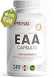 EAA Kapseln hochdosiert 240 Giga Caps mit je 1000 mg EAA (vegan) - Optimiertes Multi-Amino EAA-Pattern (Human Code-Profil) - Ohne Zusatzstoffe - Made in Germany - 100% vegan - ProF