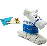 Windeltorte Taufe Geburt Windeln HilKeys Mädchen Junge rosa blau Geschenk Baby (4 (7-16kg) Schaukelpferd XL blau)