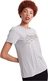Superdry Damen Vintage Logo Embroidery Outline Entry TE T-Shirt, Grau (Grey Marl 07Q), L (Herstellergröße:14)