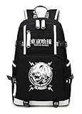 WANHONGYUE Tokyo Ghoul Anime Backpack Schüler Schultasche Laptop Rucksäcke Freizeittasche Daypack Schwarz-5