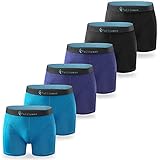 Fullluwaa Boxershorts Herren, 6er Pack Unterhosen Männer Retroshorts Boxer Baumwolle Men Unterwäsche Geeignet für Sport Täglich Outdoor 6 Pack, Schwarz013×2 丨 Navy013×2 丨 Lake Green013×2, L