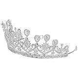 VALICLUD Strass Kristall Krone Brautkrone Hochzeit Tiara Haarschmuck für Hochzeitswettbewerb Geburtstag Abschlussball (Silber)