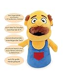 papalapapa Premium Handpuppe Papa Peter für Babys und Kinder mit beweglichem Mund - Große 30x15cm Handpuppe mit innen liegender Tasche - Hochwertige Handwerker Spielhandschuh Handpupp