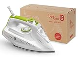 binibini Dampfbügeleisen THE GREEN STEAM IRON nachhaltig & fair (schneller bügeln mit weniger Energie- und Wasserbedarf, 2200W, 27g/min Dampf, 400ml extra großer Tank, Abschaltautomatik)