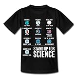 Spreadshirt Stand Up for Science Wissenschaft Klimawandel Kinder T-Shirt, 110-116, Schw