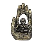 MARSPOWER Engel in der Hand Fee Garten Dekor Amor Statue Wohnkultur Engel Statue Skulptur Figurine Memorial Home Desktop Ornamente - Gold 10x6.5x17