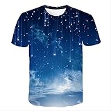 XKYDYF Herren T-Shirts 3D Druck Galaxy T-Shirt Männer Starry Tree T-Shirt 3D Gedruckt Harajuku T-Shirts Herren Frauen Lustige Casual T-Shirt T Tops 6XL