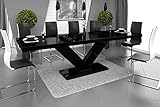 Design Esstisch Tisch HE-999 Schwarz Hochglanz ausziehbar 160 bis 256