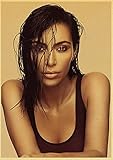 qingqingzijin Kim Kardashian Berühmte Amerikanische Schauspieler Qualität Leinwand Malerei Poster Retro Kunst Schlafzimmer Wohnzimmer Bar Cafe Bild A3674 50×70CM Ohne R