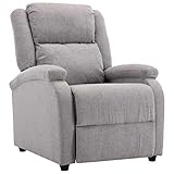 vidaXL TV Relaxsessel Fernsehsessel Sessel Liegesessel Ruhesessel Polstersessel Liegestuhl Lesesessel Armsessel Wohnzimmer Hellgrau S