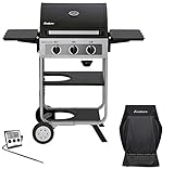 Enders BROOKLYN NEXT 3 - BBQ Gasgrill Bundle mit Wetterschutzhülle & Gratis Fleischthermometer - 3 Edelstahl-Brenner stufenlos, Gas Grill mit Grillwagen, Grillhaube, abklappbare Seitenablag