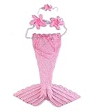 YANGLIXIA Neugeborene Fotografie Prop Mermaid Hüte Outfits Gestrickte Häkeln Outfits Baby Mädchen Jungen Kostüm Light pink