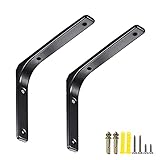 Regal-halterungen, Tragkraft 150 Kg, 2 Pcs Regalwinkel Schwarz Metall,Platz Sparen,Winkel-Konsole,Fach-Bodenträger Wand-Montage,7 Größen Auswählbar, Regal-wandhalterung