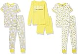 Spotted Zebra Snug-Fit Cotton Pajamas Sleepwear Pyjama, 6-Piece Monkey Business Pants Set, 10 Jahre, 6er-Pack