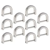 FAVOMOTO 10 Stücke Schraube in Schäkel D Ring Abnehmbare Tasche Schnalle mit Schraubbolzen Metallreifen Verriegelung D Ringschnalle Ersatz für Leder Handwerk Handtasche Liefert Silb