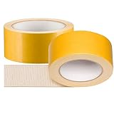 2 x Profi Doppelseitiges Klebeband | Teppichklebeband doppelseitig 50 mm x 25 m | Teppich-Verlegeband Doppelklebeband | Hohe Klebekraft, stark klebend | Teppichband für strukturierte Untergrü