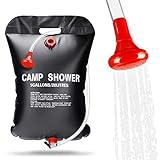 ASANMU Solardusche Camping, 20L Campingdusche Solar Tasche Tragbare Camping Dusche Outdoor Gartendusche Warmwasser Duschsack Solar Heizung Wandern Wassersack Shower Reisedusche mit Duschkopf S