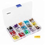 GIZGA 150 Stück Mini Auto Sicherungen KFZ Sicherungen Set Flachsicherungen 2A 3A 5A 7.5A 10A 15A 20A 25A 30A 35A 40