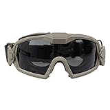 Skibrille Regler Goggle mit Fan Aktualisierter Version Taktischer Airsoft Paintball-Ski-Eyewear Anti-Dust-Anti-Nebel-Augenschutzgläser (Farbe : Dark Earth)