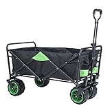 GOJOOASIS Faltbarer Bollerwagen Breite Reifen mit Lager Faltwagen Klappbar Handwagen Outdoor Gartenanhänger Strandwagen für Alle Gelände Geeignet Offroad Transportwagen bis 80KG Tragk