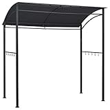 vidaXL BBQ Pavillon 10 Haken Witterungsbeständig Grillpavillon Grillzelt Grillüberdachung Grill Zelt Dach Überdachung 215x150x220cm Anthrazit S