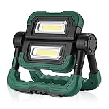 BONADE LED Akku Baustrahler, Faltbares LED Scheinwerfer mit 360°Drehung, 3 Lichtmodus, 5000mAh Tragbare Akku Strahler Geeignet für Camping, Abenteuer, Nachtarbeit, Autowartung