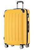 BEIBYE Hartschalen-Koffer Trolley Rollkoffer Reisekoffer Handgepäck 4 Rollen (M-L-XL-Set) (Yellow, XL)